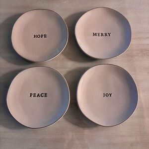 Hearth & Hand with Magnolia Merry, Joy, Hope, Peace Appetizer Plate Set of 4